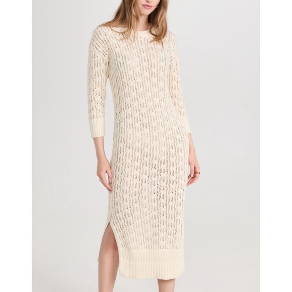 NWT NSF Georgina Crew Midi Sweater Dress in white. Size XL